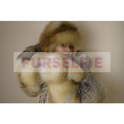 Gina in Red Fox Fur coat with Red Fox hat